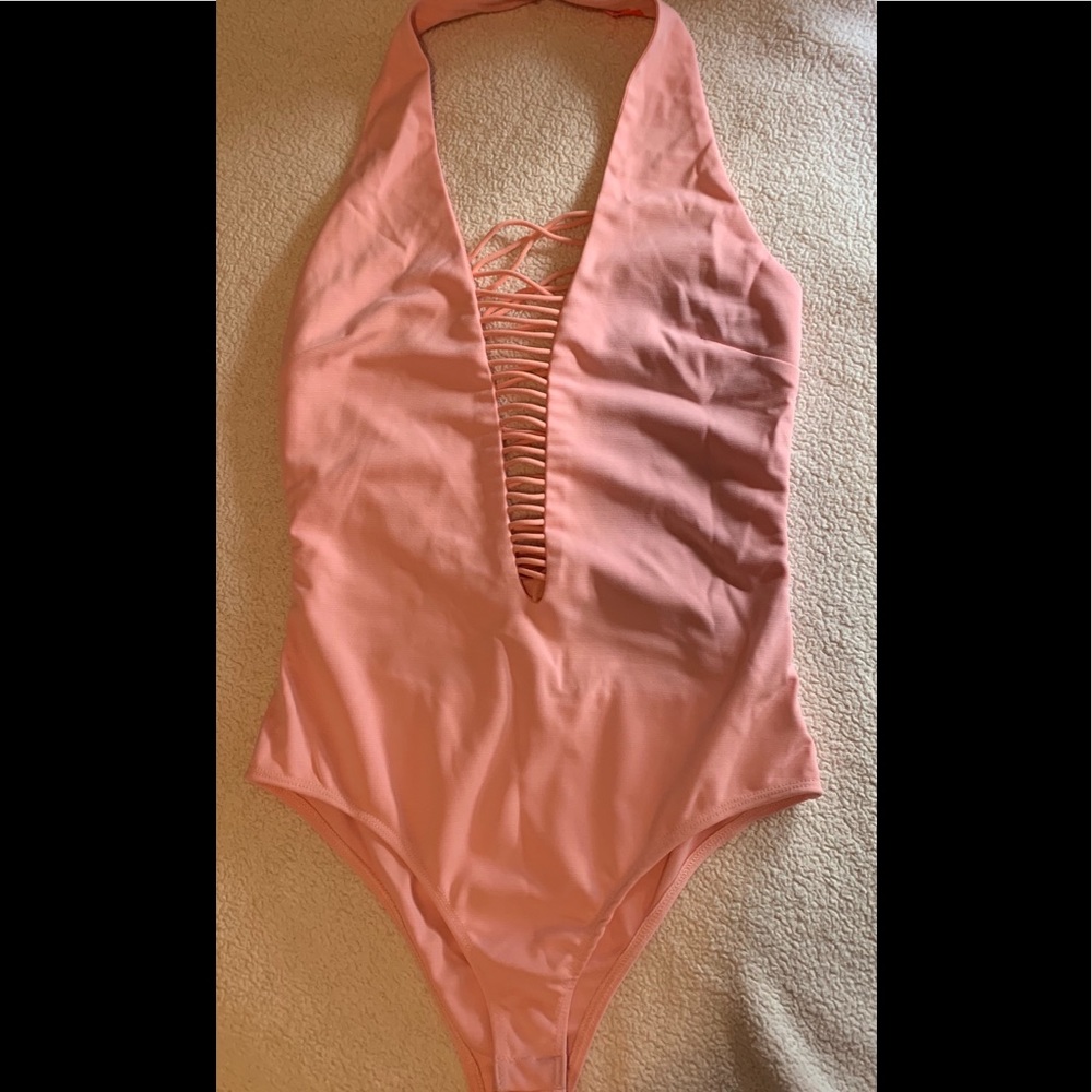 Salmon Strappy Back Body Suit
